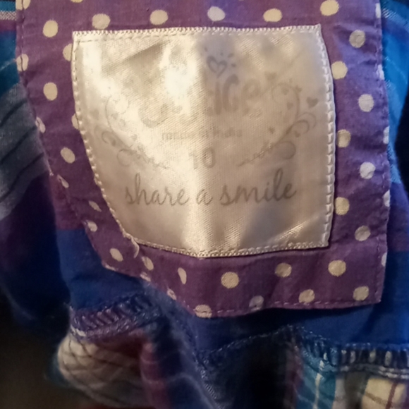 Justice girls long sleeve plaid shirt/top - Picture 6 of 6